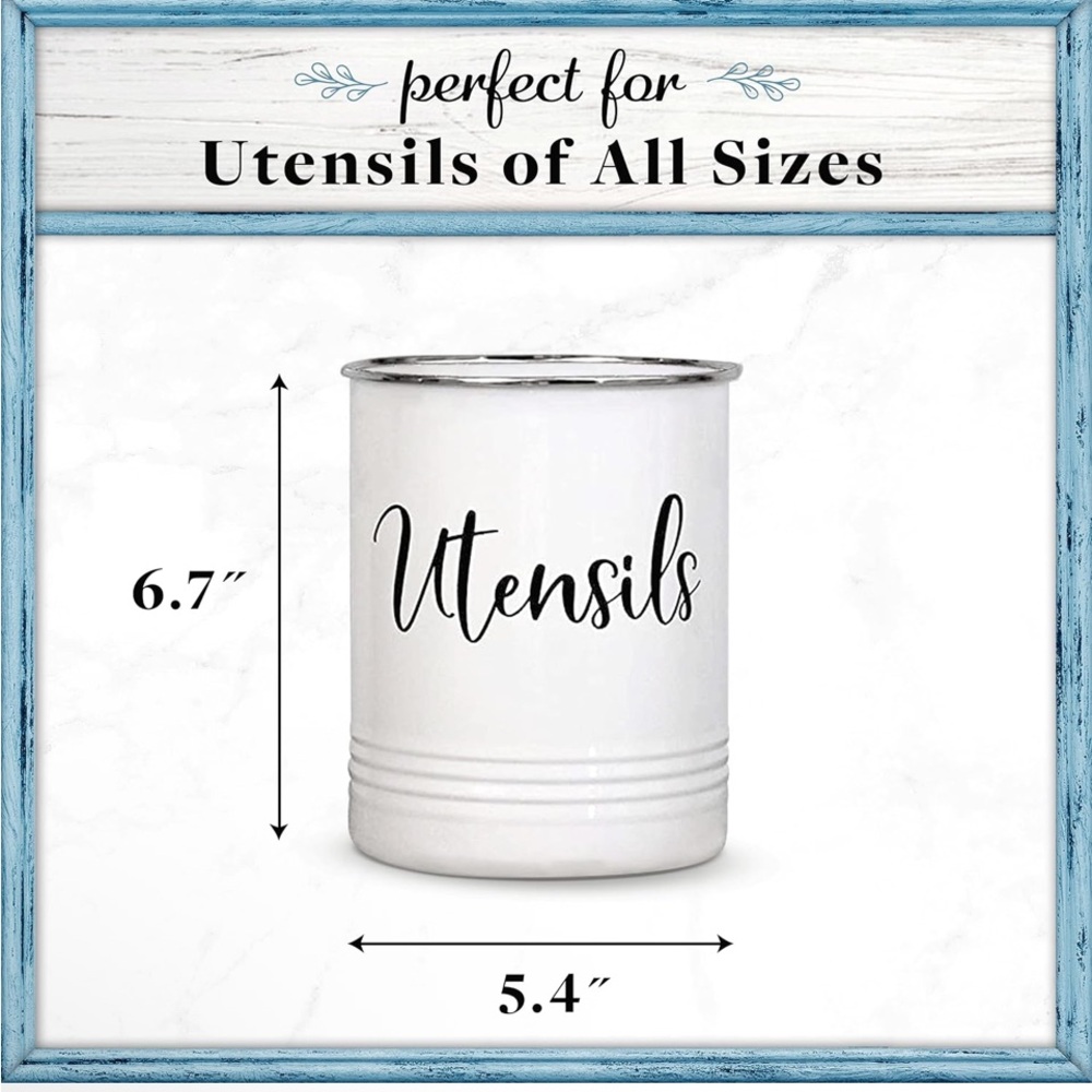 White Utensil Holder - Picture 8 of 8
